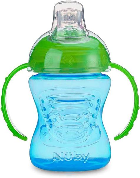 Imagem de Copo Infantil Transição Antivazamento 240ml com Alça e Bico Silicone +4m - Nuby