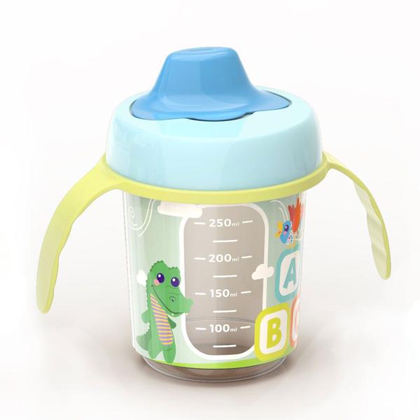 Imagem de Copo Infantil Transição Baby Azul C Alça Visor Lateral 350ml