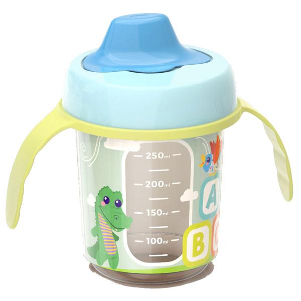 Imagem de Copo Infantil Transição Baby Azul C Alça Visor Lateral 350ml