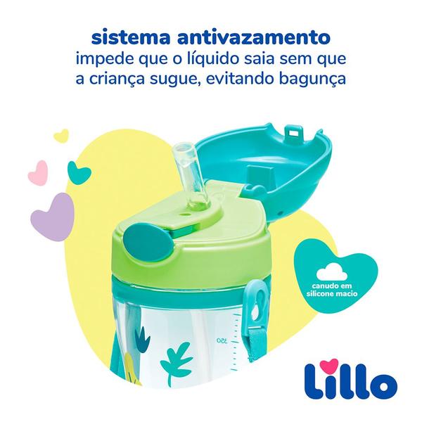 Imagem de Copo Infantil Tritan C/ Alça e Canudo Dinossauro 400ml Lillo