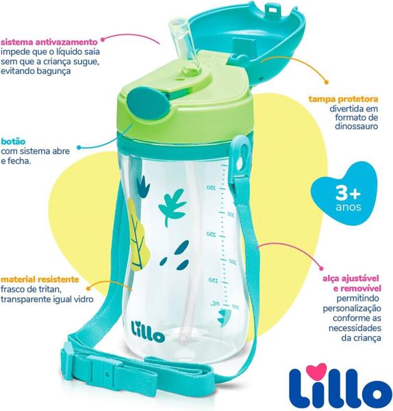 Copo Infantil Tritan com Alça e Canudo 400ml Lillo 3+ Anos Imagem de Copo Infantil Tritan com Alça e Canudo 400ml Lillo 3+ Anos