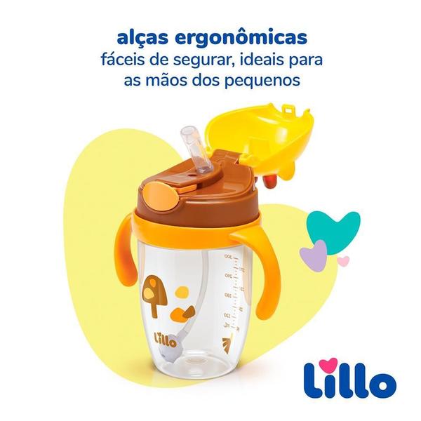 Copo Infantil Tritan Com Alça E Canudo Girafa 300Ml - Lillo Imagem de Copo Infantil Tritan Com Alça E Canudo Girafa 300Ml - Lillo