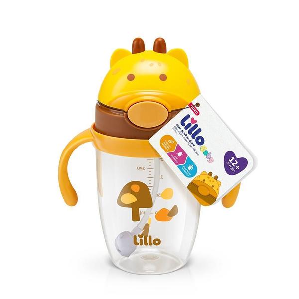Copo Infantil Tritan Com Alça E Canudo Girafa 300Ml - Lillo Imagem de Copo Infantil Tritan Com Alça E Canudo Girafa 300Ml - Lillo