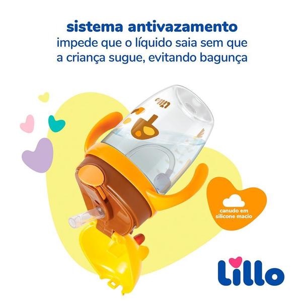 Copo Infantil Tritan Com Alça E Canudo Girafa 300Ml - Lillo Imagem de Copo Infantil Tritan Com Alça E Canudo Girafa 300Ml - Lillo