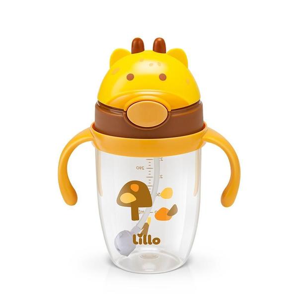 Imagem de Copo Infantil Tritan Com Alça E Canudo Girafa 300Ml - Lillo