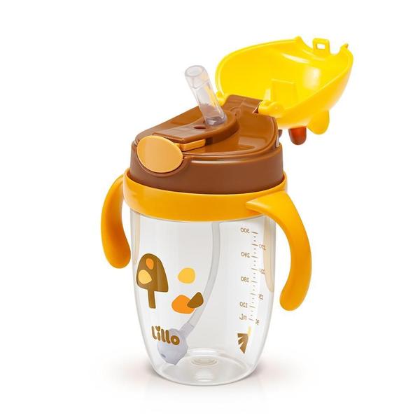 Copo Infantil Tritan Com Alça E Canudo Girafa 300Ml - Lillo Imagem de Copo Infantil Tritan Com Alça E Canudo Girafa 300Ml - Lillo