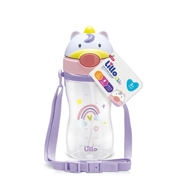 Imagem de Copo Infantil Tritan com Alça e Canudo Unicórnio 400ml Lillo