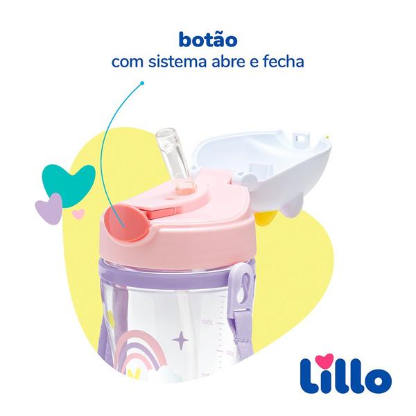 Imagem de Copo Infantil Tritan com Alça e Canudo Unicórnio 400ml Lillo