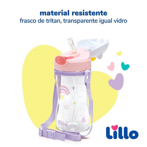 Imagem de Copo Infantil Tritan Com Alça E Canudo Unicórnio 400Ml Lillo