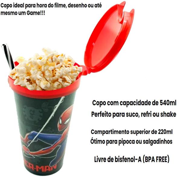 Imagem de Copo Lanche Infantil Homem Aranha 540ml Marvel Plasutil