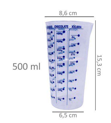 Imagem de Copo Medidor de 500ml com Bico Plastico com 2 Peças