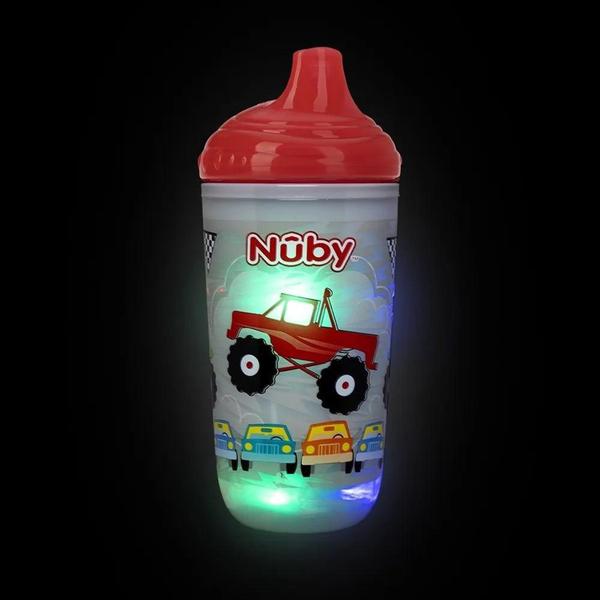 Imagem de Copo Nuby térmico pisca pisca 300ml cinza trator