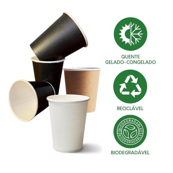 Imagem de Copo Papel Preto 110ml Biodegradável Térmico - 100un