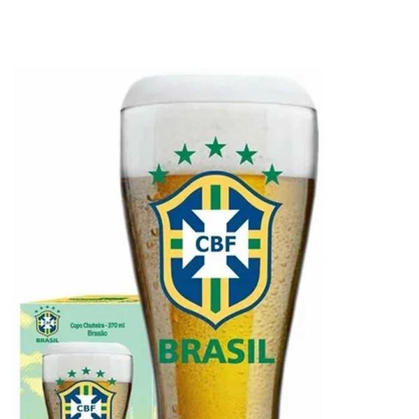 Imagem de Copo Para Cerveja Chuteira 370Ml Globimport - Brasão Brasil