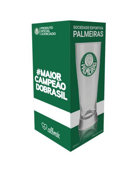 Imagem de Copo para Cerveja Palmeiras em Vidro 300ml - Allmix