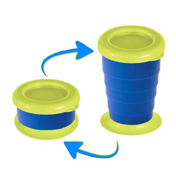 Copo para Crianças Retrátil de 330ml encolhe Super Portátil p/ Levar na Bolsa - Plasútil Imagem de Copo para Crianças Retrátil de 330ml encolhe Super Portátil p/ Levar na Bolsa