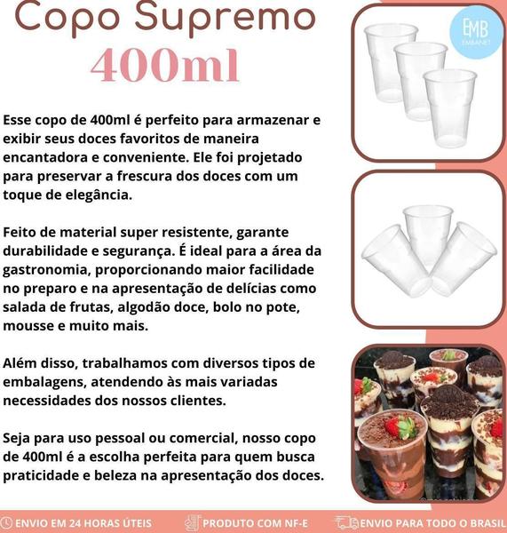 Imagem de Copo Para Festas E Eventos Cristal Sem Tampa 400Ml - 90Un