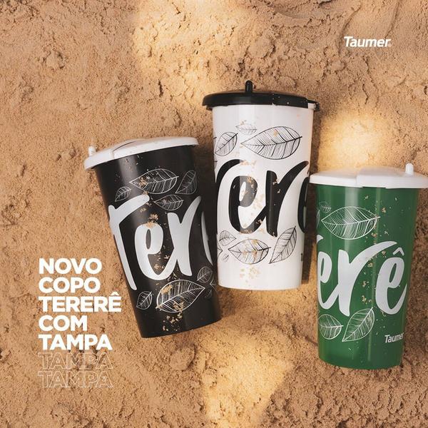 Imagem de Copo Para Tomar Terere Chimarrão Gelado 450ml Com Tampa Preto