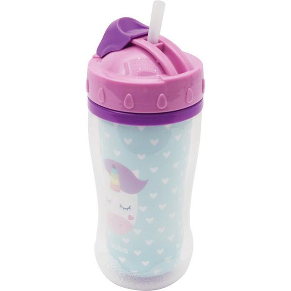 Imagem de Copo Parede Dupla com Canudo Fun Unicórnio 320ml 12088 - Buba