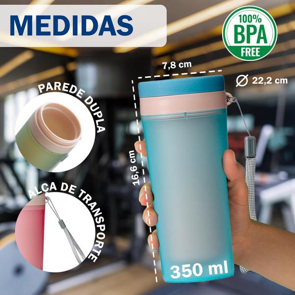 Imagem de Copo Plástico 350ml Com Tampa Rosqueável E Alça De Transporte