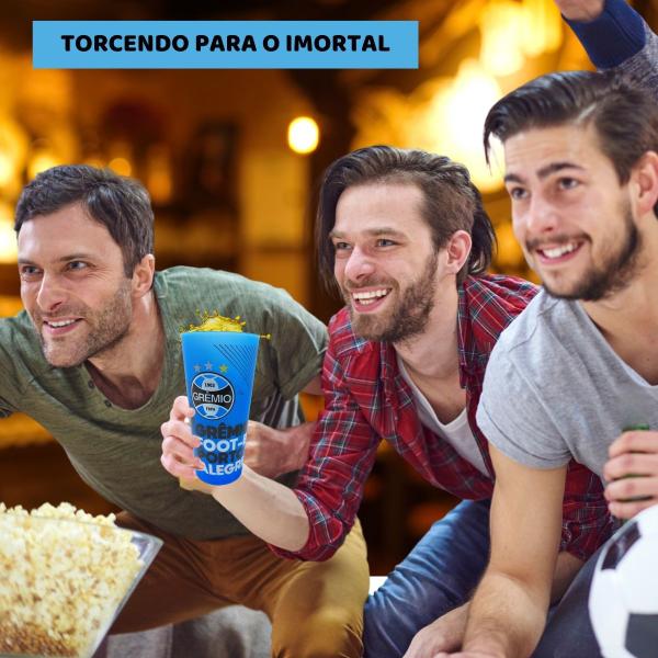 Imagem de Copo Plástico Azul Claro 500ml Bebidas Grêmio Tricolor Gaúcho Selo Oficial