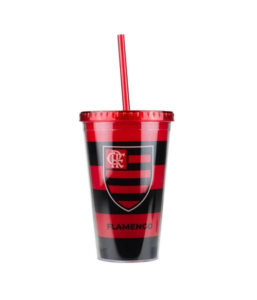 Imagem de Copo Plástico Canudo 450ml Flamengo