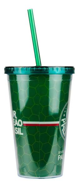 Imagem de Copo Plástico Canudo 450ml  Palmeiras Licenciado