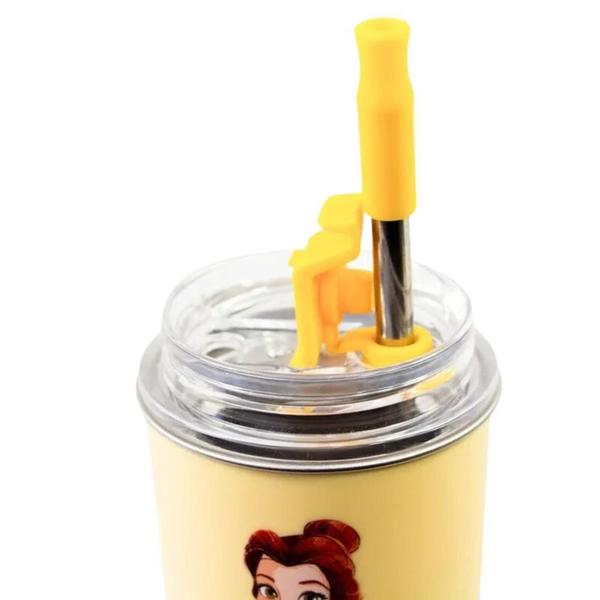 Imagem de Copo Princesa Bela Térmico Quente Gelado 300ml Com Tampa E Canudo Oficial Disney - Zona Criativa