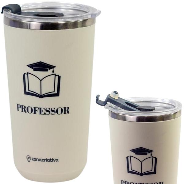 Imagem de Copo Professor Profissão Educador Térmico Quente Gelado 500ml Com Tampa