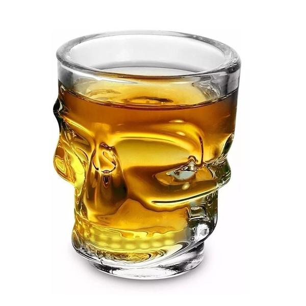 Copo Shot Caveira de Vidro 45ml para Dose Drinks - Class Imagem de Copo Shot Caveira de Vidro 45ml para Dose Drinks