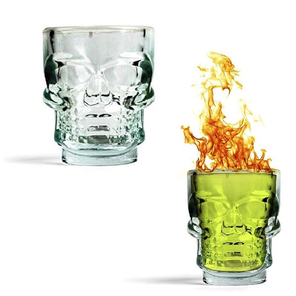 Copo Shot Caveira de Vidro 45ml para Dose Drinks - Class Imagem de Copo Shot Caveira de Vidro 45ml para Dose Drinks