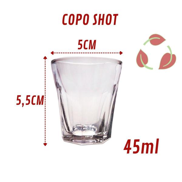 Imagem de Copo Shot Dose 45mL Vidro Cachaça Tequila Vodka Bar  48 un