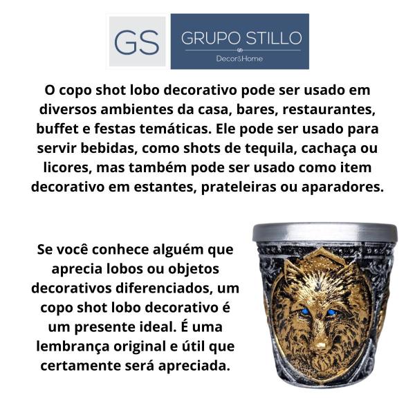 Imagem de Copo Shot Lobo Dose Aperitivo Cachaça Tequila Decorativo