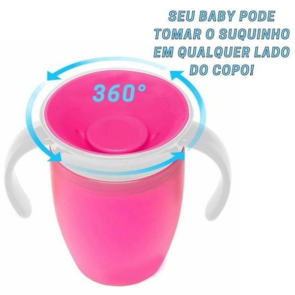 Imagem de Copo Silicone Alça Infantil Bebe Anti Vazamento baby 360 Liquido - Art Baby