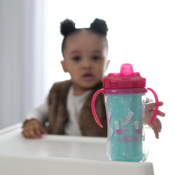 Imagem de Copo Sippy Cup Dr. Brown's Milestones com bico rígido isolado 300 ml rosa