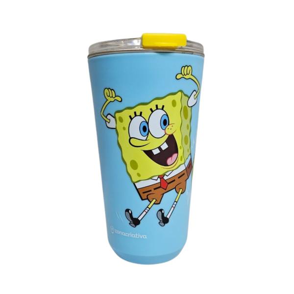 Imagem de Copo Sky 500Ml c/ Tampa Bob Esponja e Patrick Oficial