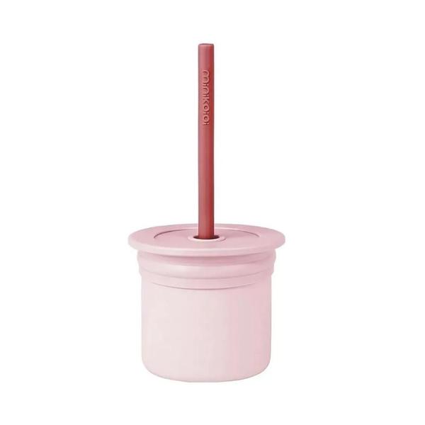 Imagem de Copo Snack com Canudo Silicone Sip + Snack Velvet Rose e Grey - Minikoioi