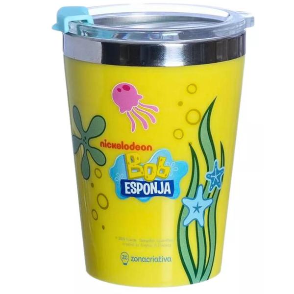 Imagem de Copo Snap Bob Esponja Zona Criativa Inox Térmico 300ml