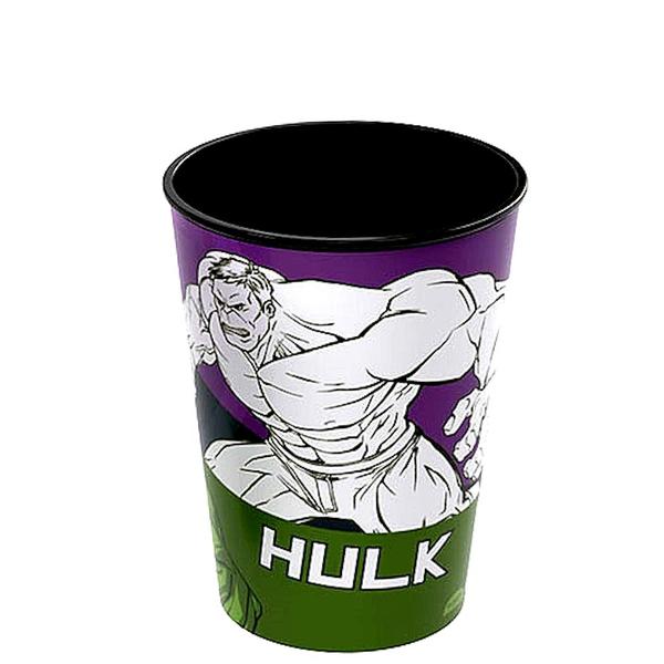 Imagem de Copo Super Herói Verde 320ml Plasútil Original HUK Infantil para Suco e Refri