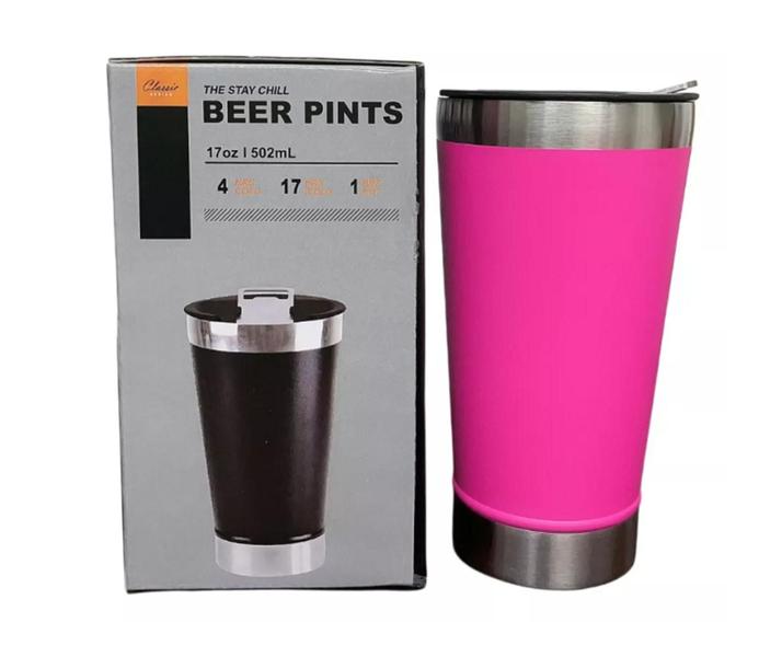 Imagem de Copo Térmico 473ml Com Tampa E Abridor Para Cerveja Bebidas