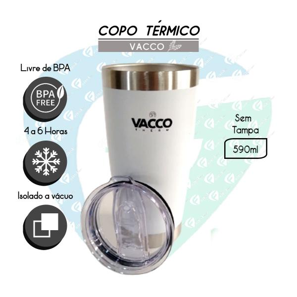 Imagem de Copo Térmico 550ml Vacco Therm Inox Com Tampa Para Cerveja