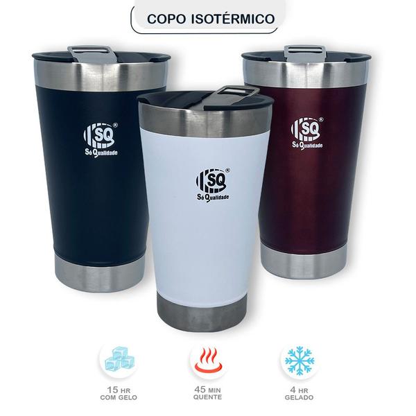 Imagem de Copo Termico Aço Inox Cerveja Refrigerante Agua Abridor 500ml Livre de BPA- PRETO