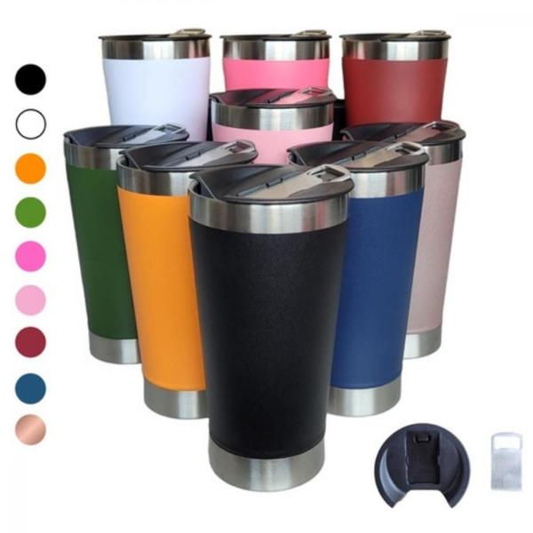 Imagem de Copo Termico Cerveja Café Chop Inox Tampa E Abridor 473 Ml