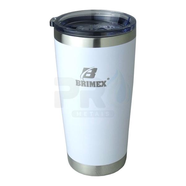 Imagem de Copo Térmico com Tampa Brimex Inox 600ml Chopp, Cerveja ou Café Várias Cores + Gravação Personalizada Com Seu Nome