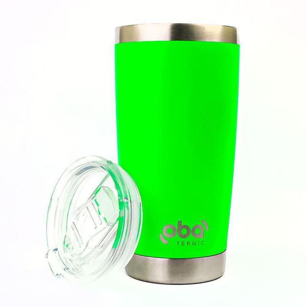 Imagem de Copo Térmico com Tampa e Abridor 591ml Verde Neon - Oba Térmic