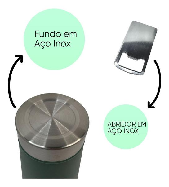 Imagem de Copo Térmico de 500ML Inox C/ Tampa P/ Cerveja - Verde