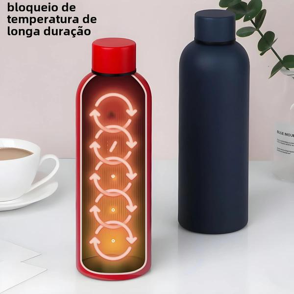 Imagem de Copo Térmico de Aço Inoxidável 500/750ml - Garrafa para Esportes ao Ar Livre