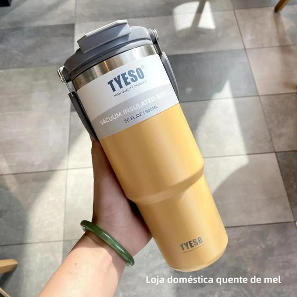 Imagem de Copo Térmico de Aço Inoxidável com Isolamento Duplo - Para Café, Água Quente e Fria