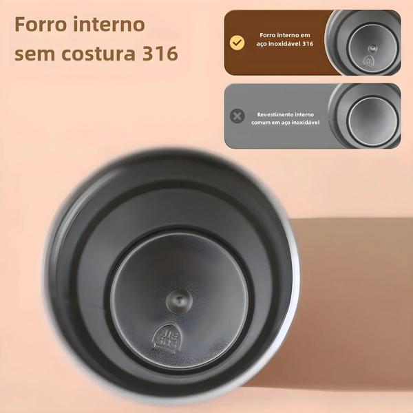 Imagem de Copo Térmico de Aço Inoxidável com Suporte para Carro - Presente Ideal