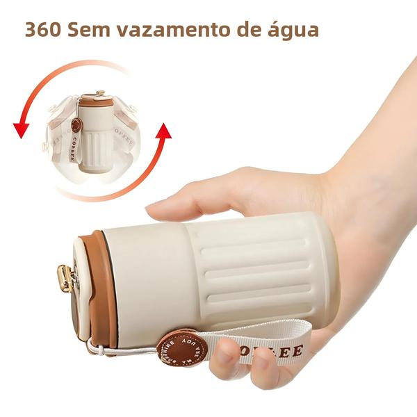 Imagem de Copo Térmico de Aço Inoxidável com Suporte para Carro - Presente Ideal